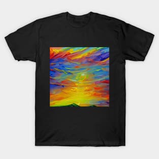 Colorful Abstract Oil Painting T-Shirt